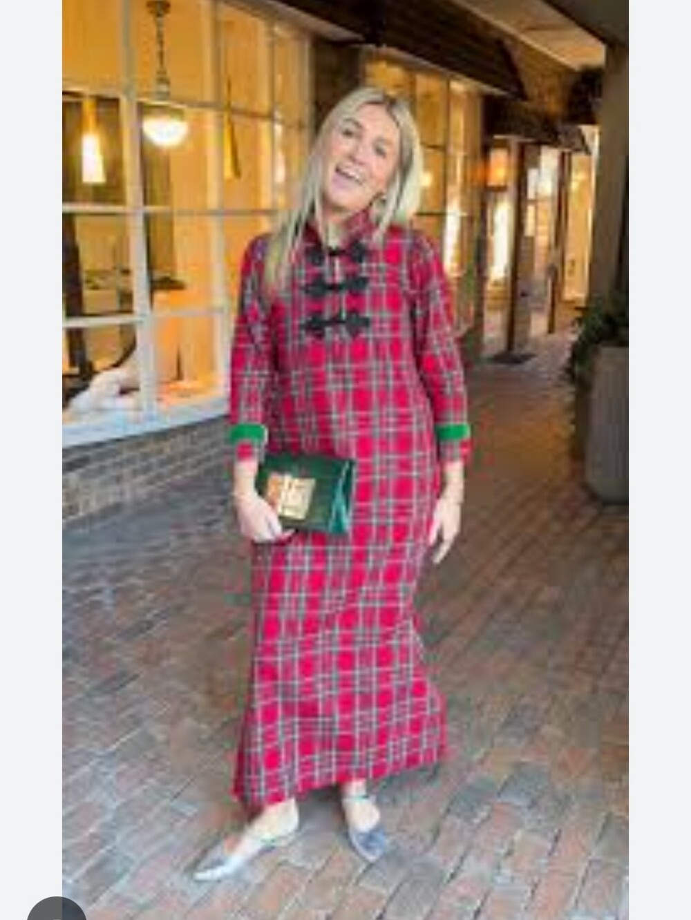Sail To Sable Red Black Plaid Caftan Dress NWT Size XS - Picture 14 of 16